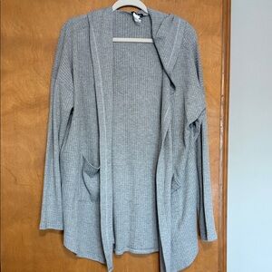 Heimish Women's Open Front waffle knit hooded Sweater
